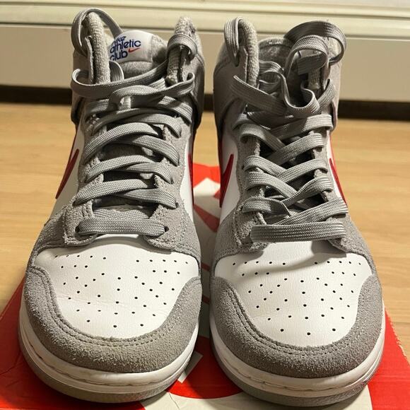 Nike Dunk High SE Athletic Club DJ6152-001 Size 8.5 Wo’s 10 White Grey Red - Picture 4 of 8
